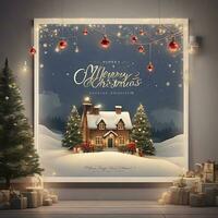 Kerstmis boom omringd door presenteert Aan wit achtergrond foto