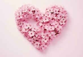 ai gegenereerd roze bloemen hart vormig foto