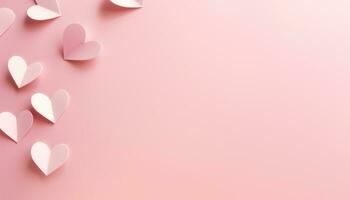 ai gegenereerd papier hart achtergrond in roze vorm foto