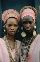 ai gegenereerd twee Dames in Afrika foto