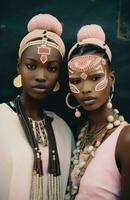 ai gegenereerd twee Dames in Afrika foto