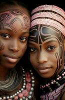 ai gegenereerd twee Dames in Afrika foto