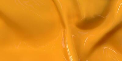modern illustratie met oranje vloeistof achtergrond. abstract glimmend Golf ontwerp achtergrond. 3d illustratie. foto