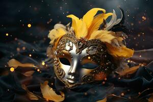 ai gegenereerd carnaval masker Aan kleurrijk achtergrond foto