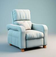 ai gegenereerd een licht blauw fauteuil voor kind stoelen foto