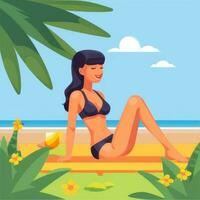 ai gegenereerd zomer uitstraling vakantie keerkring icoon klem kunst sticker decoratie gemakkelijk achtergrond foto