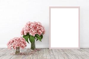 frame mockup roze bloemen - 7 foto