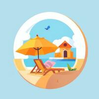 ai gegenereerd zomer uitstraling vakantie keerkring icoon klem kunst sticker decoratie gemakkelijk achtergrond foto