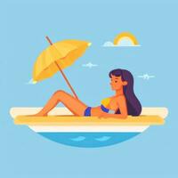 ai gegenereerd zomer uitstraling vakantie keerkring icoon klem kunst sticker decoratie gemakkelijk achtergrond foto