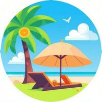 ai gegenereerd zomer uitstraling vakantie keerkring icoon klem kunst sticker decoratie gemakkelijk achtergrond foto