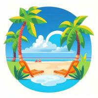 ai gegenereerd zomer uitstraling vakantie keerkring icoon klem kunst sticker decoratie gemakkelijk achtergrond foto