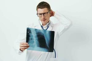 arts röntgenstraal ziekenhuis beoefenaar kanker stethoscoop ziekte geduldig bezetting borst onderzoeken foto