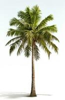 ai gegenereerd de palm boom geïsoleerd Aan wit, foto