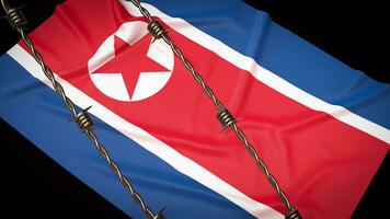 de noorden Korea vlag voor achtergrond 3d weergave. foto