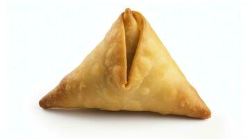 ai gegenereerd smakelijk samosa geïsoleerd Aan wit achtergrond. ai gegenereerd. foto