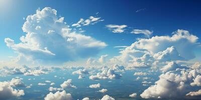 ai gegenereerd mooi antenne visie bovenstaand wolken Aan een zonnig dag foto