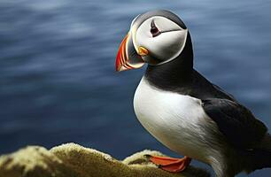 ai gegenereerd atlantic papegaaiduiker vogel. ai gegenereerd foto