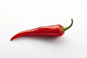 ai gegenereerd een rood Chili peper is geïsoleerd Aan een wit achtergrond. ai gegenereerd foto