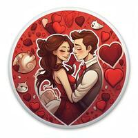 ai gegenereerd valentijnsdag dag stickers. liefde tederheid en romantisch gevoelens concept ai generatief foto