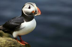 ai gegenereerd atlantic papegaaiduiker vogel. ai gegenereerd foto