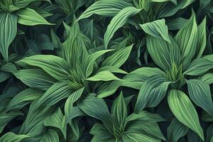 ai gegenereerd een fabriek met veel van groot groen bladeren. ai gegenereerd foto