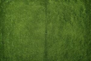 ai gegenereerd loodrecht antenne visie van groen gras veld- foto