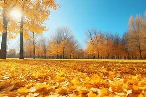 ai gegenereerd mooi helder kleurrijk herfst landschap foto