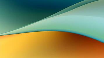 ai gegenereerd een blauw geel groen en oranje abstract achtergrond met curves foto