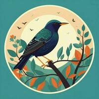 vogel illustraties met mooi kleuren foto