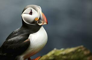 ai gegenereerd atlantic papegaaiduiker vogel. ai gegenereerd foto