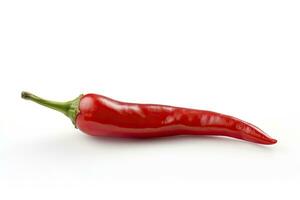 ai gegenereerd een rood Chili peper is geïsoleerd Aan een wit achtergrond. ai gegenereerd foto