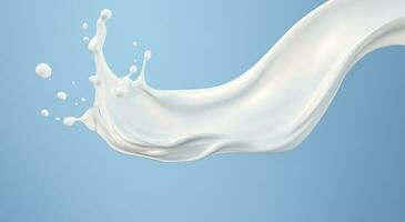 ai gegenereerd wit melk plons geïsoleerd Aan achtergrond, vloeistof of yoghurt plons, 3d illustratie. generatief ai foto