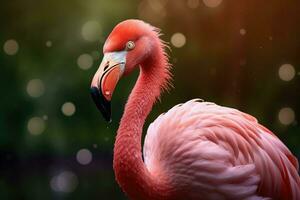 ai gegenereerd mooi flamingo vogel ai gegenereerd foto