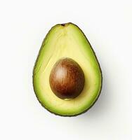 ai gegenereerd avocado Aan wit achtergrond. ai gegenereerd foto