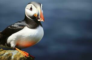 ai gegenereerd atlantic papegaaiduiker vogel. ai gegenereerd foto