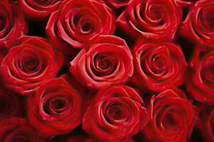 ai gegenereerd rood roos achtergrond voor Valentijnsdag dag. ai gegenereerd foto