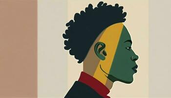 ai gegenereerd profilering een verschillend etnisch groep van zwart Afrikaanse en Afrikaanse Amerikaans mannen en Dames, omarmen identiteit, ras- gelijkwaardigheid, en gerechtigheid in herdenking van juneteenth emancipatie. foto