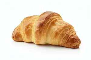 ai gegenereerd croissant geïsoleerd Aan wit achtergrond. ai gegenereerd foto