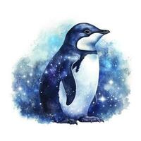 ai gegenereerd waterverf pinguïn voor t-shirt ontwerp. ai gegenereerd foto