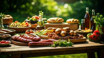 ai gegenereerd steak zomer bbq voedsel foto