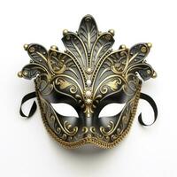 ai gegenereerd carnaval masker geïsoleerd Aan wit achtergrond. foto