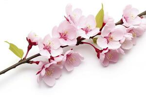 ai gegenereerd sakura bloemen geïsoleerd Aan wit achtergrond. ai gegenereerd foto