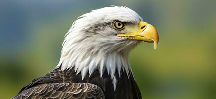 ai gegenereerd portret van een Amerikaans kaal adelaar, dieren in het wild. generatief ai foto