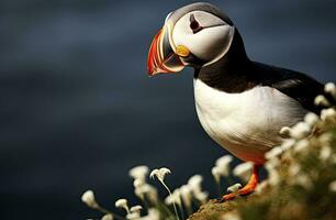 ai gegenereerd atlantic papegaaiduiker vogel. ai gegenereerd foto