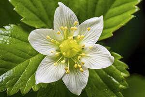 ai gegenereerd aardbei bloem. ai gegenereerd foto