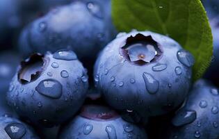 ai gegenereerd nat bosbes fruit. ai gegenereerd foto