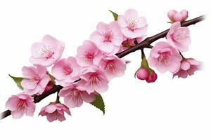 ai gegenereerd sakura bloemen geïsoleerd Aan wit achtergrond. ai gegenereerd foto