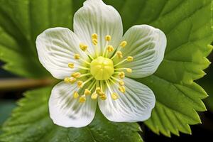 ai gegenereerd aardbei bloem. ai gegenereerd foto