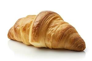 ai gegenereerd croissant geïsoleerd Aan wit achtergrond. ai gegenereerd foto