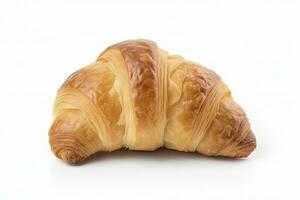 ai gegenereerd croissant geïsoleerd Aan wit achtergrond. ai gegenereerd foto